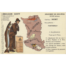 Émulsion Scott - Débilité générale, croissance, dentition, bronchite, rachitisme - Département des Deux-Sèvres - 309.820 habitants - Chef-Lieu : Niort - Sous-préfecture : Parthenay.