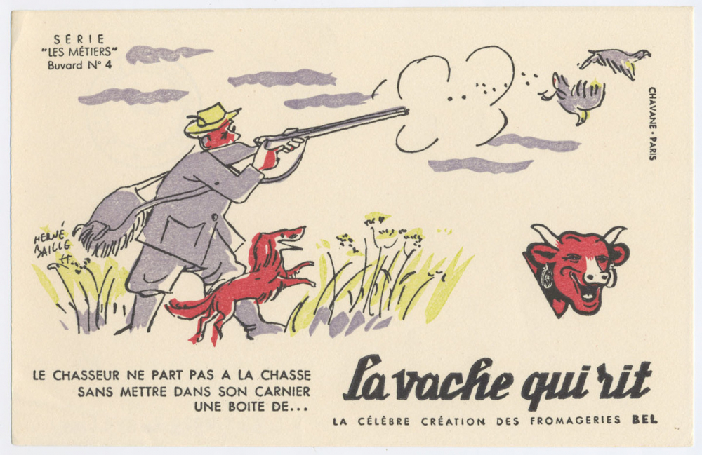 Buvard publicitaire. La vache qui rit. Le chasseur. 