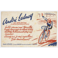 Buvard publicitaire. André Leducq aux petits écoliers et petites écolières de France.