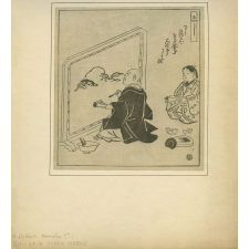 Estampe japonaise. Peintre et son assistant.