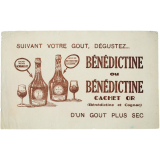 Buvard publicitaire. Bénédictine ou Bénédictine cachet or. 