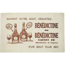 Buvard publicitaire. Bénédictine ou Bénédictine cachet or.