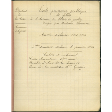 Cahier de roulement / Ecole primaire publique de filles de l'Avenue du Palais de Justice - Ajaccio.