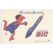 Buvard publicitaire. Elle court, elle court, la pointe Bic.