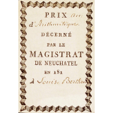 Ex-praemio . Prix d'arithmétique.