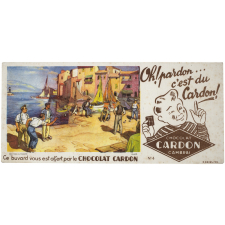 Buvard publicitaire. Chocolat Cardon. La partie de boules. 