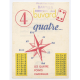 Buvard publicitaire. Sauba. Quatre. Les quatre points cardinaux.