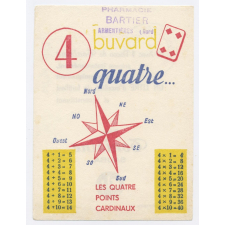 Buvard publicitaire. Sauba. Quatre. Les quatre points cardinaux.