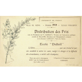 Ex-praemio . Université de France. Ville de Reims. Année 1915. Ecoles publiques.