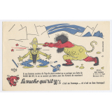 Buvard publicitaire. La vache qui rit. Duel au temps de la Préhistoire. 