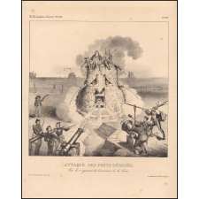 Attaque des forts détachés. Par le 1er régiment des Canonniers de la Presse. Pl. 286.
