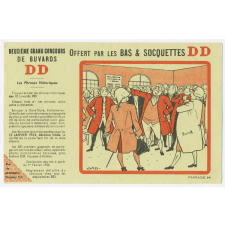 Buvard publicitaire. Mirabeau face à Dreux-Brézé. Offert par les bas et socquettes DD. 