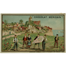 Carte réclame. Chocolat Mexicain. Le cerf-volant.