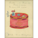 Cochinchine/Dessin de mémoire : un service à bétel Annamite.
