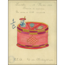 Cochinchine/Dessin de mémoire : un service à bétel Annamite.