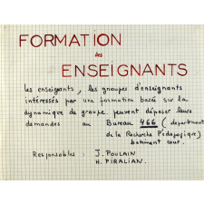 Formation des enseignants.