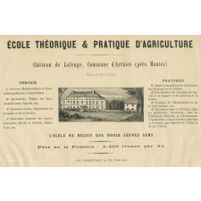 Ecole théorique et pratique d'agriculture. Château de Lafeuge, Commune d'Arthies (près Mantes).