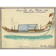 Cochinchine/Dessin de mémoire : une pirogue indigène.