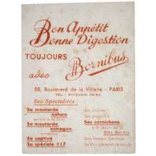 Buvard publicitaire. Moutarde Bornibus.