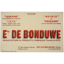 Buvard publicitaire. Ets De Bonduwe.