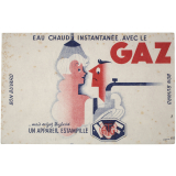 Buvard publicitaire. Eau chaude instantanée avec le Gaz.