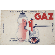Buvard publicitaire. Eau chaude instantanée avec le Gaz.