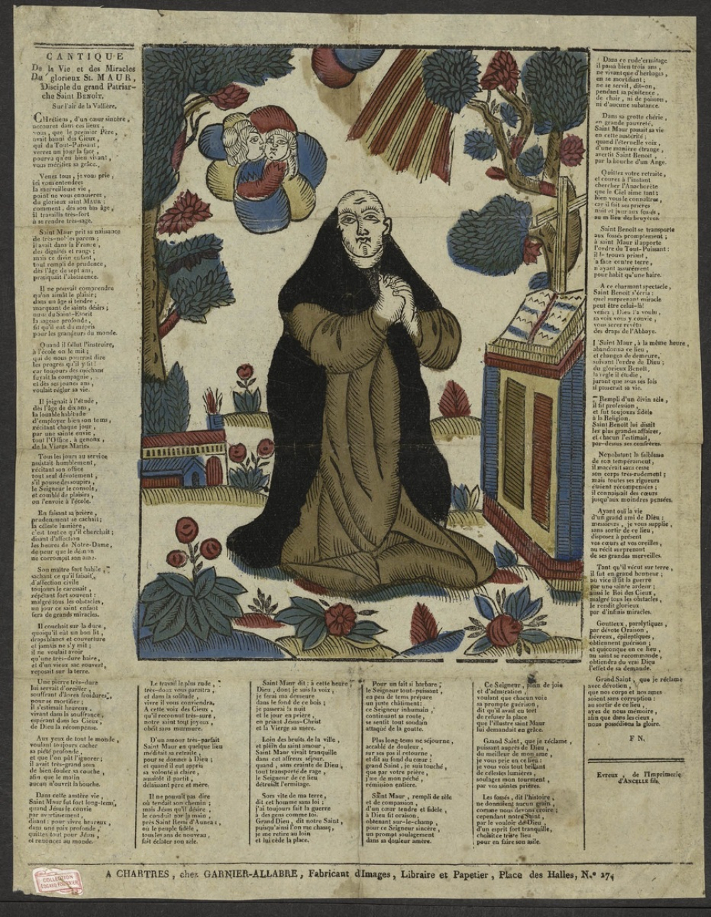 Cantique De la Vie et des Miracles Du Glorieux St. MAUR, Disciple du grand Patriarche Saint Benoît.