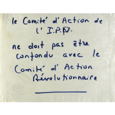 Le Comité d'Action de l'I.P.N. ne doit pas être confondu avec le Comité d'Action Révolutionnaire .