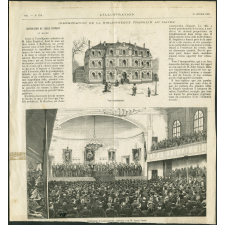 Inauguration de la Bibliothèque Franklin au Havre. Cérémonie d'inauguration présidée par M. Jules Simon. Vue extérieure.
