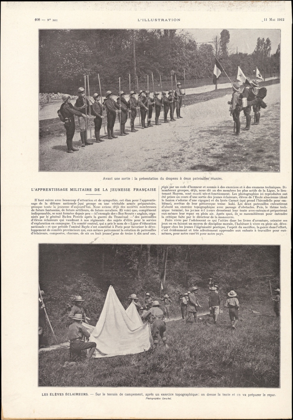 L'apprentissage militaire de la jeunesse française.