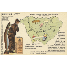 Émulsion Scott - Débilité générale, croissance, dentition, bronchite, rachitisme - Département de la Haute-Loire - 260.610 habitants - Chef-Lieu : Le Puy - Sous-préfecture : Brioude.
