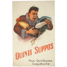Buvard publicitaire. Quinti Suppos. Toux quinteuses. Coqueluche.