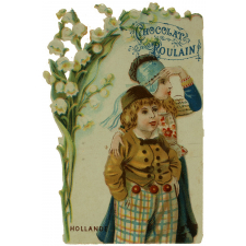 Cartes réclame. Chocolat Poulain. Portrait d'enfants. 