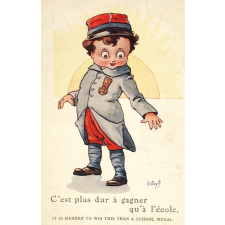C'est plus dur à gagner qu'à l'école - It is harder to win this than a school medal.