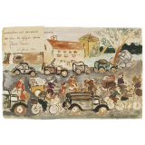Encombrement des routes par des réfugiés dans la Haute-Vienne. 13 juin 1940.