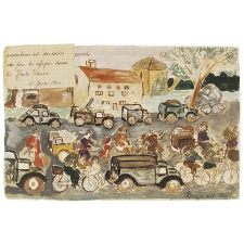 Encombrement des routes par des réfugiés dans la Haute-Vienne. 13 juin 1940.