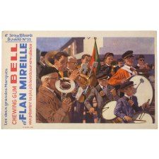 Buvard publicitaire. Chewing Gum Bell et Flan Mireille. Buvard N° 55. Fanfare. 