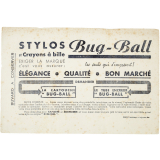 Buvard publicitaire. Stylos Bug-Ball.