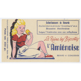 Buvard publicitaire. L'Amiénoise. La reine des Biscottes.