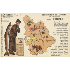 Émulsion Scott - Débilité générale, croissance, dentition, bronchite, rachitisme - Département de la Vienne - 310.474 habitants - Chef-Lieu : Poitiers - Sous-préfectures : Chatellerault, Montmorillon.