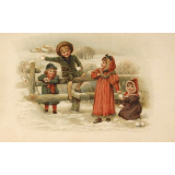 Bataille de boules de neige. 
