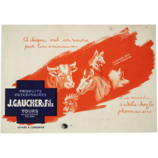 Buvard publicitaire. Produits vétérinaires J. Gaucher & Fils.