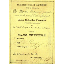 Ex-praemio . Enseignement mutuel de Saint-Marcellin.