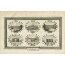 Façade de l'Ecole de Chirurgie. Palais de Justice. Façade intérieure de l'Ecole de Chirurgie. Observatoire du Côté du Nord. Maison de Mr de Nemours, auclos Payen. Observatoire du Côté du Midi.