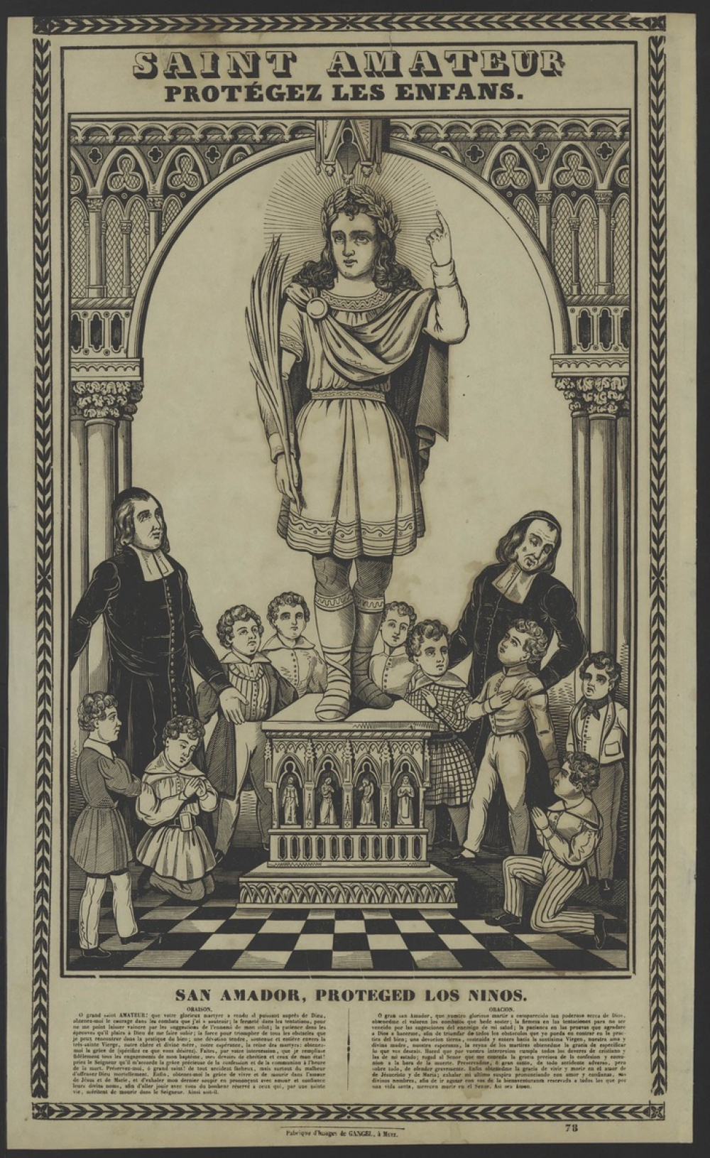 Saint Amateur - Protégez les enfants. San Amador, proteged los ninos.