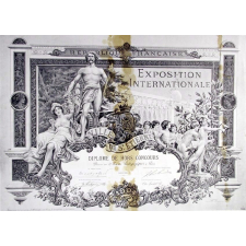 République Française. Exposition Internationale. Ville de St-Etienne. Diplôme de Hors Concours.