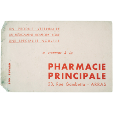 Buvard publicitaire. Pharmacie principale - Arras.