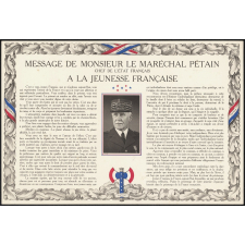 Message de Monsieur le Maréchal Pétain, chef de l'Etat français, à la jeunesse française