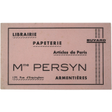 Buvard publicitaire. Librairie Mme Persyn - Armentières. 
