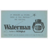 Buvard publicitaire. Encre Waterman traitée à l'hexafluid. 